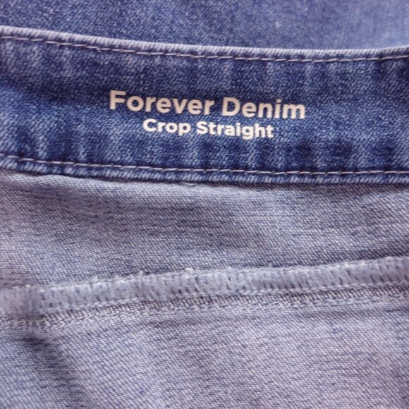 NWT Laurie Felt Forever Denim Floral Crop Straight Jean Sz 28WP Medium Wash - Picture 8 of 12